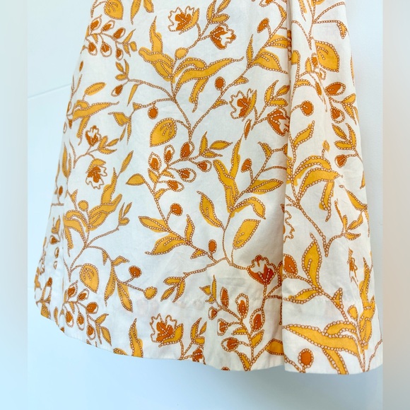 Anthropologie Maeve Sweetheart Floral Orange Yellow Mini Dress Size Large - Picture 9 of 14